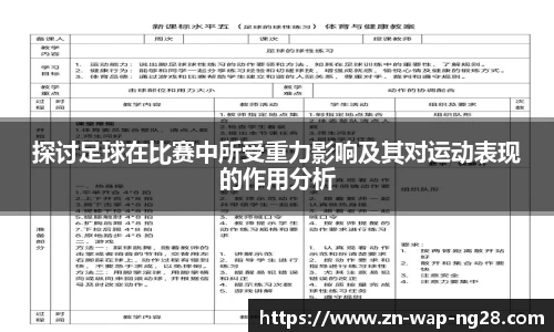 探讨足球在比赛中所受重力影响及其对运动表现的作用分析